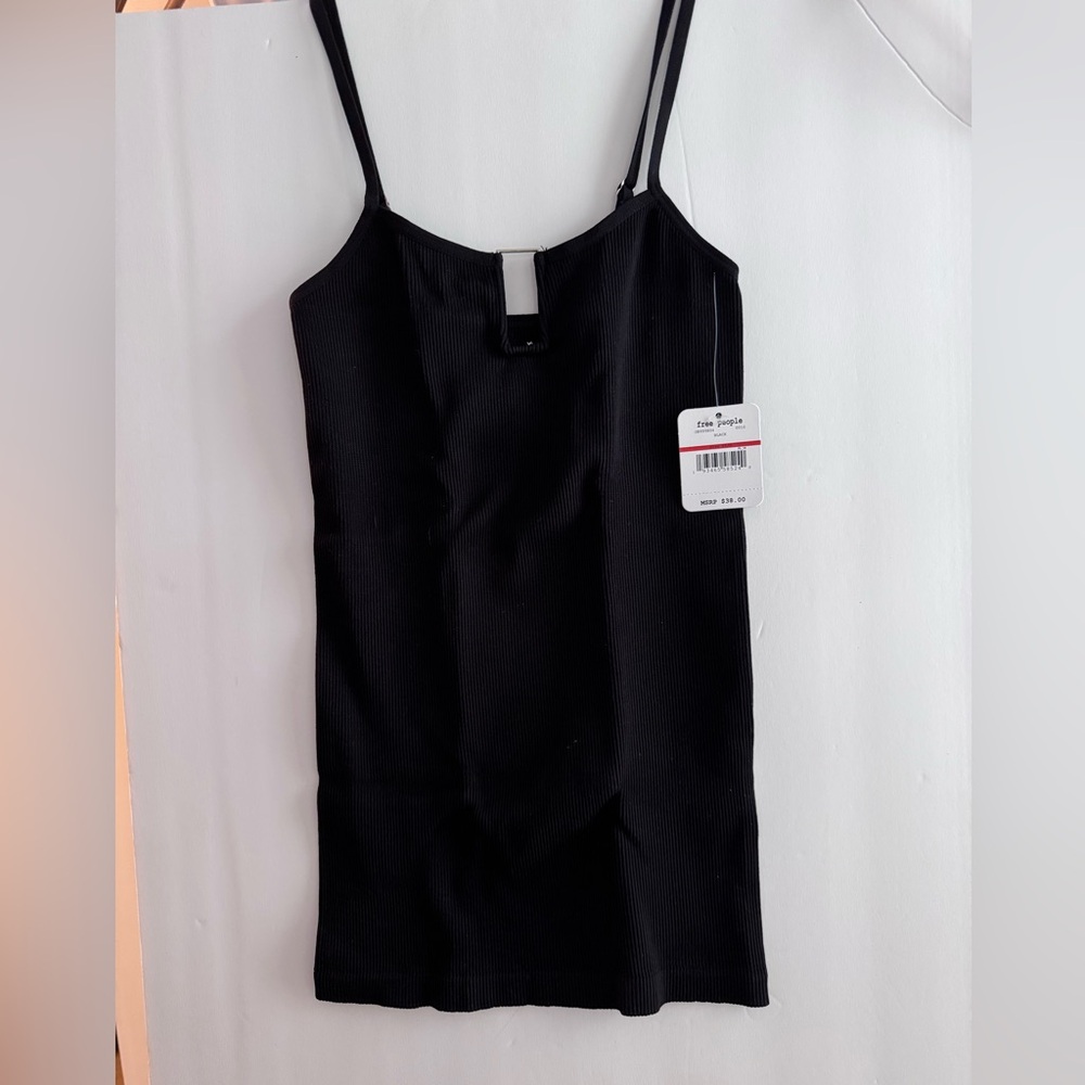 Free People Intimately Black Ribbed Cami